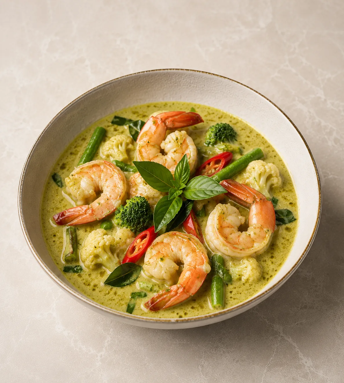 Green Prawns Curry